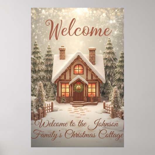 Cozy Christmas Cottage Welcome Poster (Voorkant)