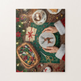 Cozy Christmas Craft Holiday Reindeer Stitching  Legpuzzel