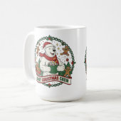 Cozy Christmas Crew – Cute Polar Bear & Gingerbrea Koffiemok (Voorkant links)