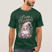 Cozy Christmas Cute Pink Gnome T-shirt (Voorkant)