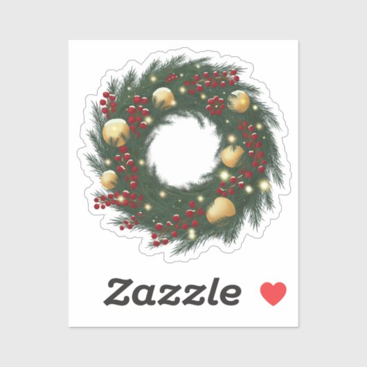 Cozy Christmas Deer with Ornamen Cut Vinyl Sticker (Vel)