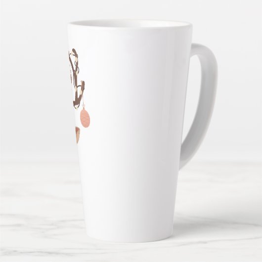 Cozy Christmas Deer with Ornaments and Lights Latte Mok (Rechterhoek)