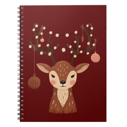 Cozy Christmas Deer with Ornaments and LPhone Case Notitieboek (Voorkant)