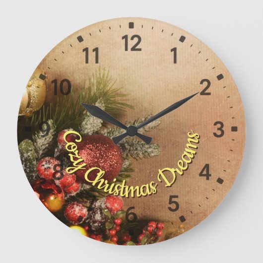 Cozy Christmas Dreams Wall Clock | Holiday Wall  Grote Klok (Voorkant)