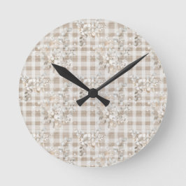 Cozy christmas earth tones floral ronde klok