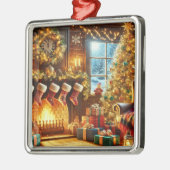 Cozy Christmas Eve Metalen Ornament (Links)