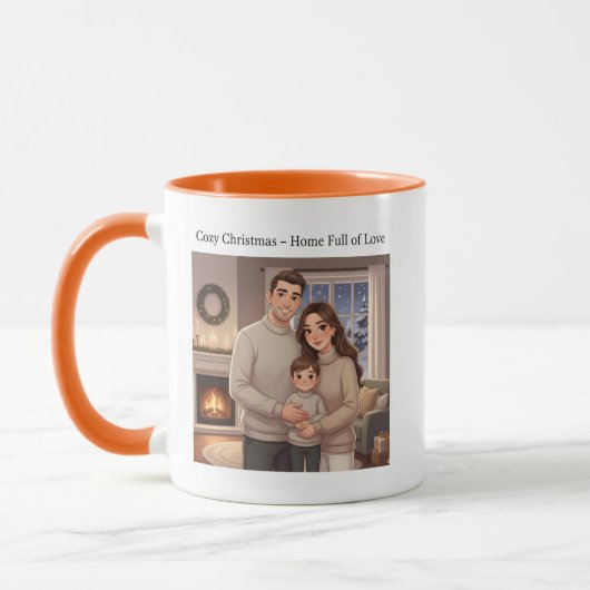 Cozy Christmas Family Mug – Holiday Gift Illustrat Mok (Links)