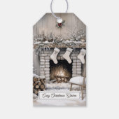 Cozy Christmas Fireplace Cadeaulabel (Voorkant)