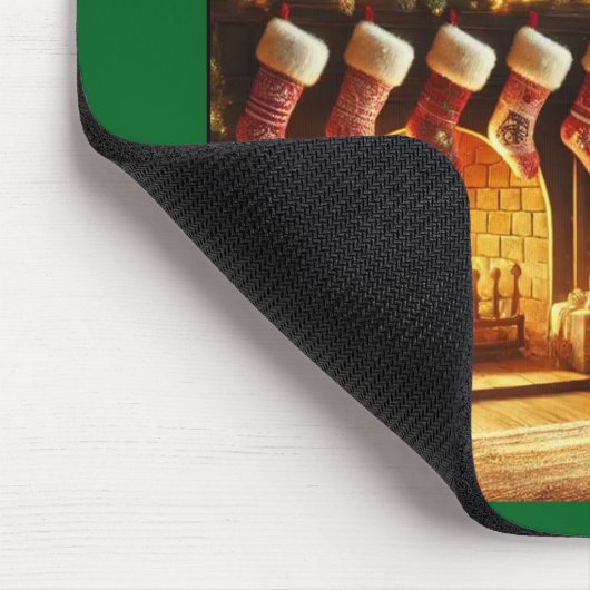 Cozy Christmas Fireplace Mouse Pad Muismat (Hoek)