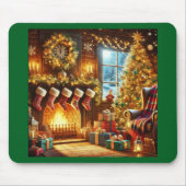 Cozy Christmas Fireplace Mouse Pad Muismat (Voorkant)