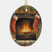 Cozy Christmas Fireplace Ornament | Personalized  (Rechts)