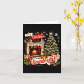 Cozy Christmas Fireplace Tree Holiday Winter Decor Kaart (Gele Bloem)