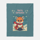Cozy Christmas Fox Fleece Blanket (Voorkant)