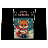 Cozy Christmas Fox Gift Bag Groot Cadeauzakje (Voorkant)