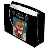 Cozy Christmas Fox Gift Bag Groot Cadeauzakje (Achterkant Gekanteld)
