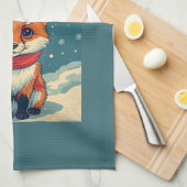 Cozy Christmas Fox Kitchen Towels Theedoek (Quarter Fold)