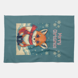Cozy Christmas Fox Kitchen Towels Theedoek