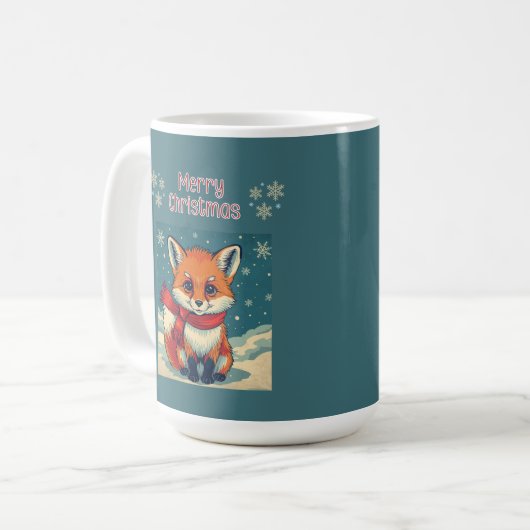 Cozy Christmas Fox Mug Koffiemok (Voorkant links)