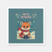 Cozy Christmas Fox Paper Napkin Servet (Voorkant)