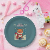 Cozy Christmas Fox Paper Plate Papieren Bordje (Feest)
