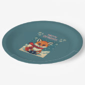 Cozy Christmas Fox Paper Plate Papieren Bordje (Gekanteld)