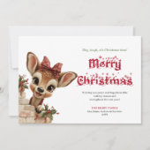 Cozy Christmas funny reindeer cute greeting card Feestdagenkaart (Voorkant)