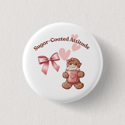Cozy Christmas Gingerbread Coquette Sweet Ronde Button 3,2 Cm (Voorkant)