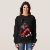 Cozy Christmas Girl – MaMuse Long Sleeve Tee Trui (Voorkant volledig)