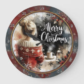 Cozy Christmas Girl Sweater Grote Klok (Voorkant)