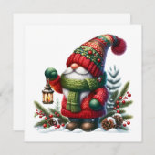 Cozy Christmas Gnome Art – Festive Holiday Kaart (Voorkant / Achterkant)