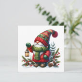 Cozy Christmas Gnome Art – Festive Holiday Kaart (Staand voorkant)