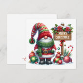 Cozy Christmas Gnome Art – Festive Holiday Kaart (Voorkant / Achterkant)