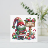 Cozy Christmas Gnome Art – Festive Holiday Kaart (Staand voorkant)