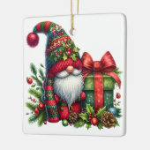 Cozy Christmas Gnome Art – Festive Holiday Keramisch Ornament (Links)