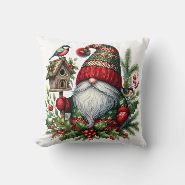 Cozy Christmas Gnome Art – Festive Holiday Kussen (Voorkant)
