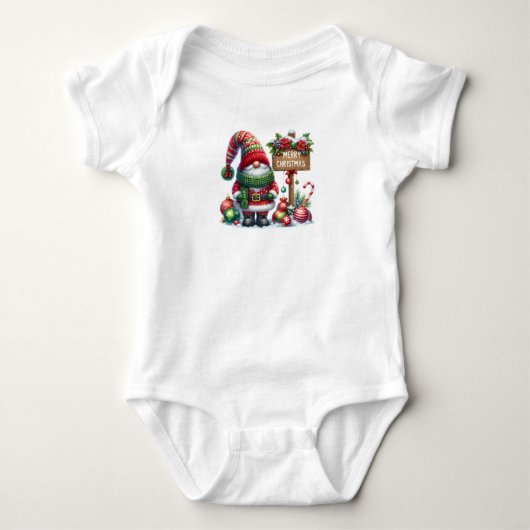 Cozy Christmas Gnome Art – Festive Holiday Romper (Voorkant)
