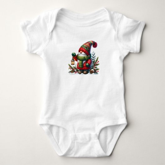 Cozy Christmas Gnome Art – Festive Holiday Romper (Voorkant)