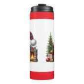 Cozy Christmas Gnome Art – Festive Holiday Thermosbeker (Voorkant)