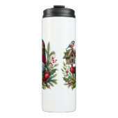 Cozy Christmas Gnome Art – Festive Holiday Thermosbeker (Voorkant)