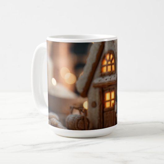 Cozy Christmas Gnome with Gingerbread House Koffiemok (Voorkant links)