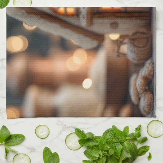 Cozy Christmas Gnome with Gingerbread House Theedoek (Gevouwen)