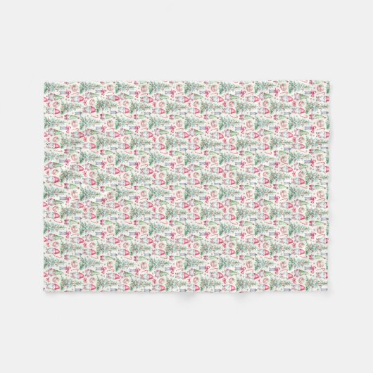 Cozy Christmas Gnomes Fleece Blanket (Voorkant (Horizontaal))