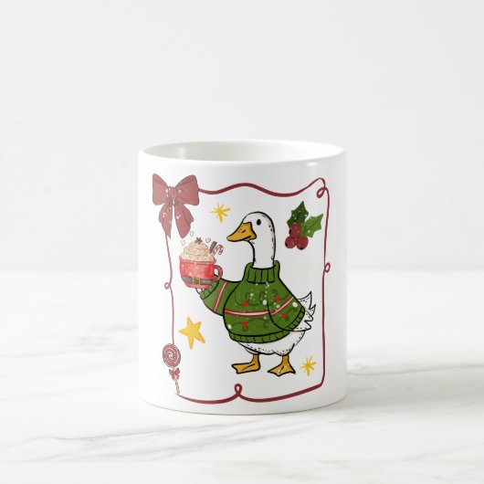 Cozy Christmas Goose Holiday Design Koffiemok (Center)
