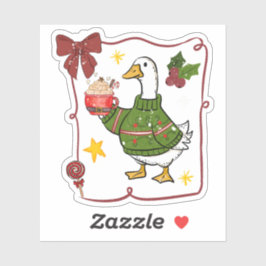 Cozy Christmas Goose Holiday Design Sticker