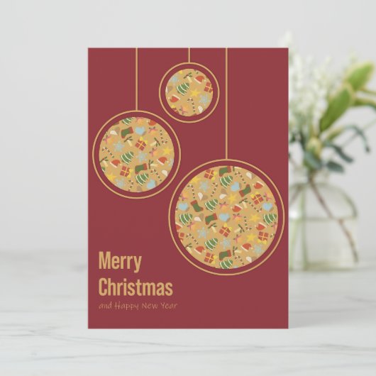Cozy Christmas & Happy New Year Card Feestdagenkaart (Staand voorkant)