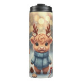 Cozy Christmas Highland Cows Tumbler Thermosbeker (Voorkant)