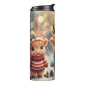 Cozy Christmas Highland Cows Tumbler Thermosbeker (Gedraaid links)