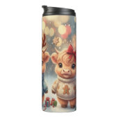Cozy Christmas Highland Cows Tumbler Thermosbeker (Geroteerd rechts)