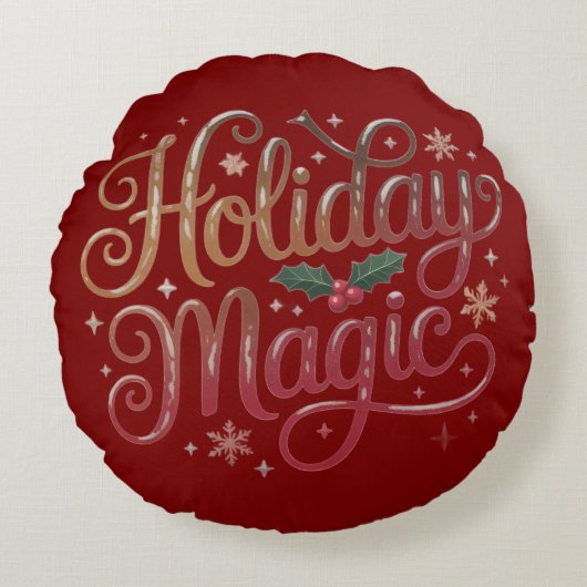 Cozy Christmas Kids Pillow | Cute Holiday Decor Rond Kussen (Voorkant)