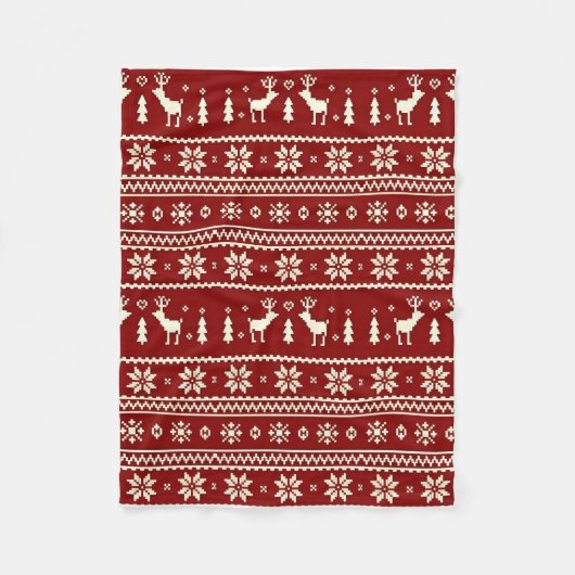 Cozy Christmas Knit Pattern Blanket Fleece Deken (Voorkant)